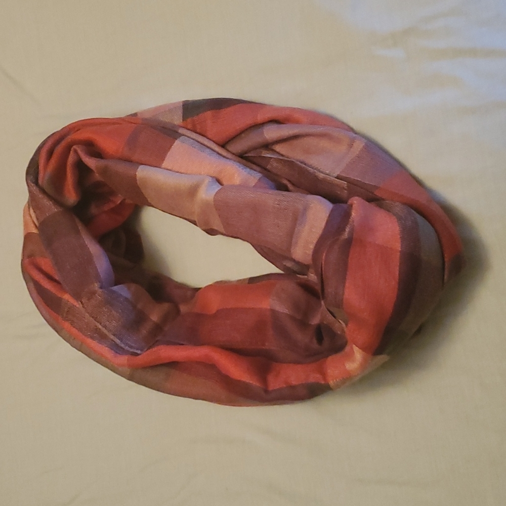 Long plaid infinity scarf
